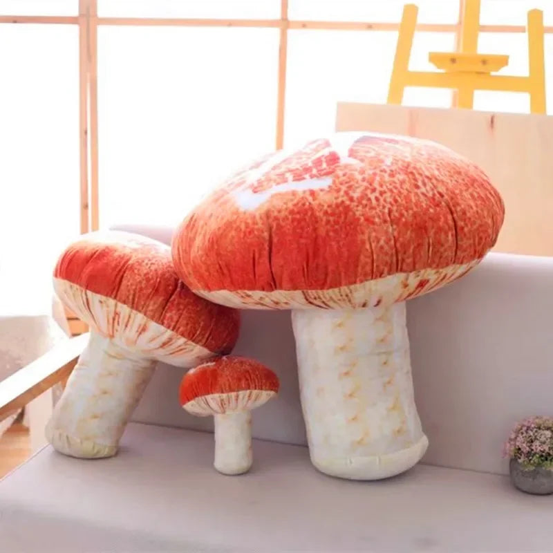 Washable Simulated Mushroom Creative Plant Pillow Cushion Plush Fruit Vegetables Food Anti-Stress Soft Girl Children Toy Gift