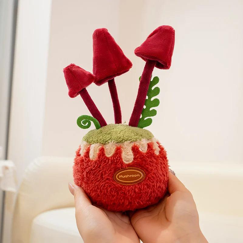 Stuffed Red Mushroom Plush Plants Toys Sofa Decor Comic Ooisonous Umbrella Mushroom Plush Toy Creative Mushroom  Plushie Doll