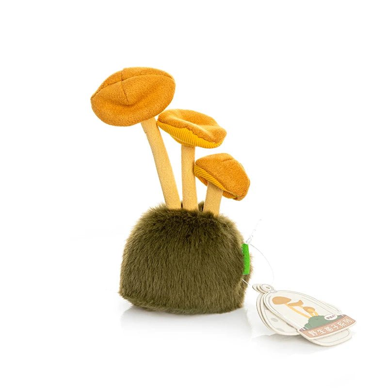 1Pc 14CM Lovely Wild Mushrooms Plush Toy Cartoon Flammulina Velutipes Mushroom Stuffed Soft Plant Toy Room Desktop Ornament