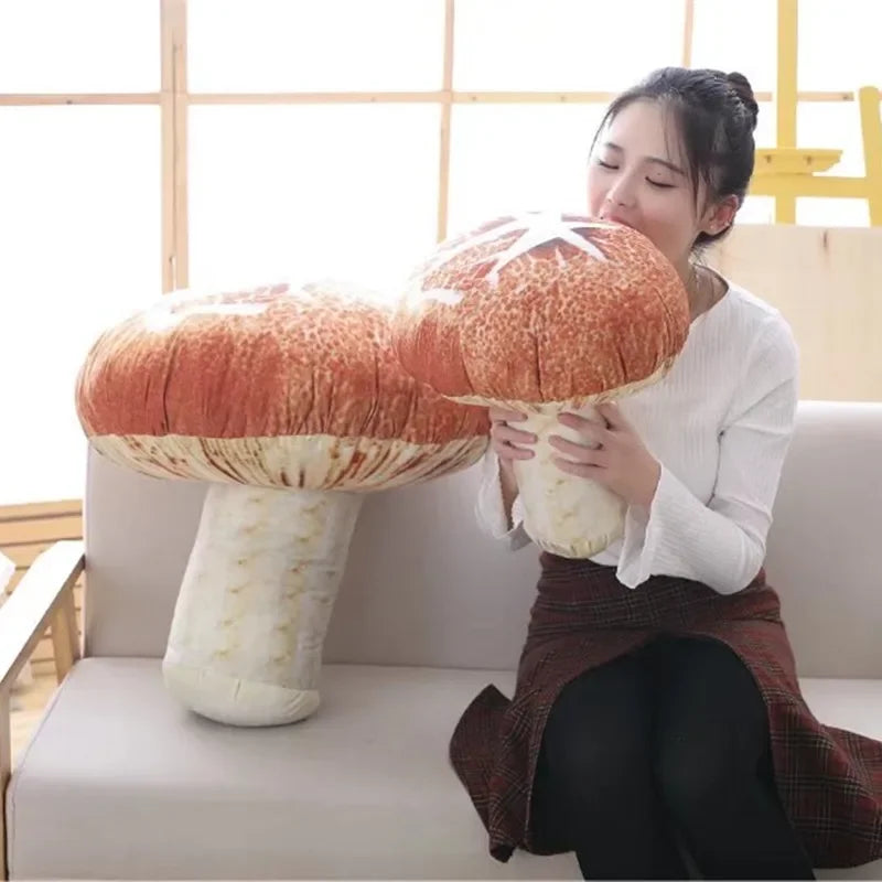 Washable Simulated Mushroom Creative Plant Pillow Cushion Plush Fruit Vegetables Food Anti-Stress Soft Girl Children Toy Gift