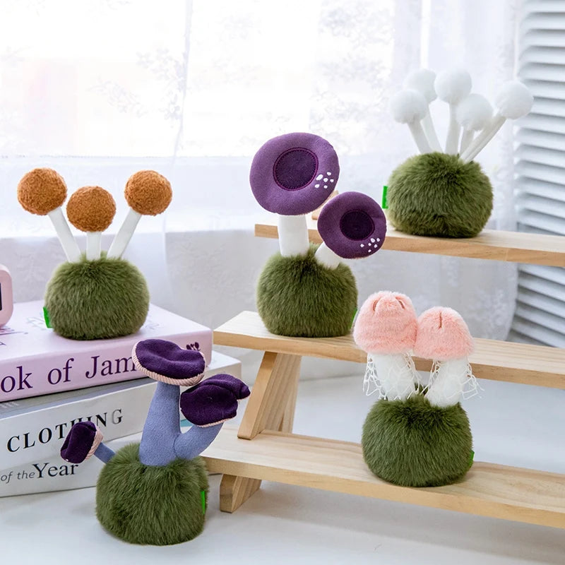 14cm Wild Mushrooms Plush Toys Soft Plush Stuffed Mushroom Desktop Ornament Fluffy Plant Cute Plush Gifts For Baby Girl Boy