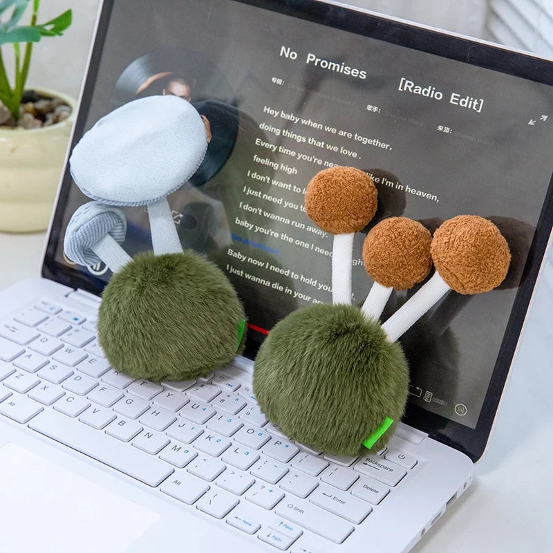 1Pc 14CM Lovely Wild Mushrooms Plush Toy Cartoon Flammulina Velutipes Mushroom Stuffed Soft Plant Toy Room Desktop Ornament