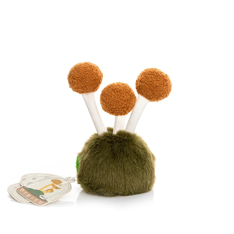 1Pc 14CM Lovely Wild Mushrooms Plush Toy Cartoon Flammulina Velutipes Mushroom Stuffed Soft Plant Toy Room Desktop Ornament