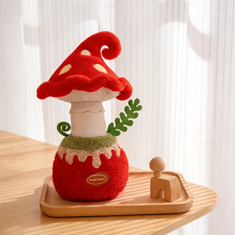Stuffed Red Mushroom Plush Plants Toys Sofa Decor Comic Ooisonous Umbrella Mushroom Plush Toy Creative Mushroom  Plushie Doll