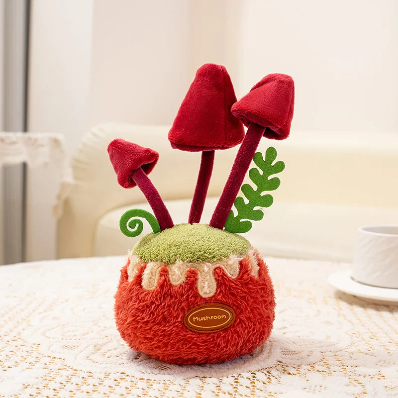 Stuffed Red Mushroom Plush Plants Toys Sofa Decor Comic Ooisonous Umbrella Mushroom Plush Toy Creative Mushroom  Plushie Doll