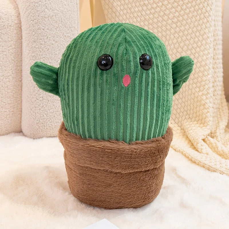Artificial Potted Green Plants Plush Toys andelion Narcissus Mushroom Cactus Peach Blossom Cartoon Girls Boys Birthday Gift Deco
