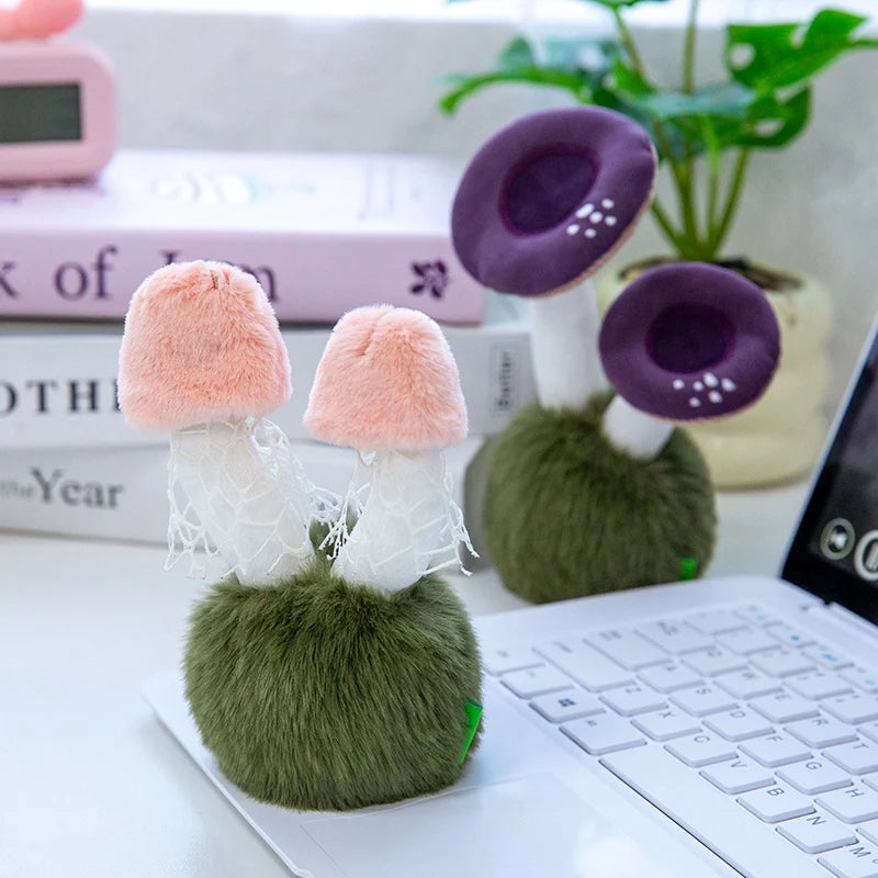 14cm Wild Mushrooms Plush Toys Soft Plush Stuffed Mushroom Desktop Ornament Fluffy Plant Cute Plush Gifts For Baby Girl Boy