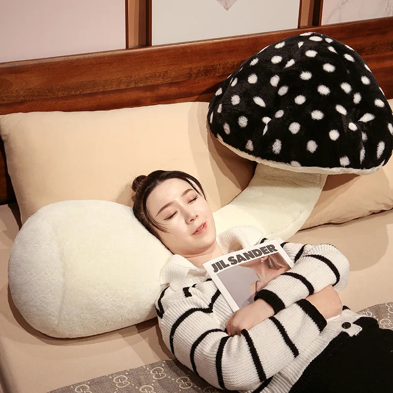 Kawaii Mushroom Plush Toys Big Size Huggable Pillow Stuffed Soft Plant Mushroom Style Sleep Throw Dolls Back Cushion Home Decor