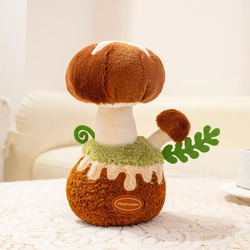 Stuffed Red Mushroom Plush Plants Toys Sofa Decor Comic Ooisonous Umbrella Mushroom Plush Toy Creative Mushroom  Plushie Doll