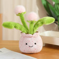 Artificial Potted Green Plants Plush Toys andelion Narcissus Mushroom Cactus Peach Blossom Cartoon Girls Boys Birthday Gift Deco