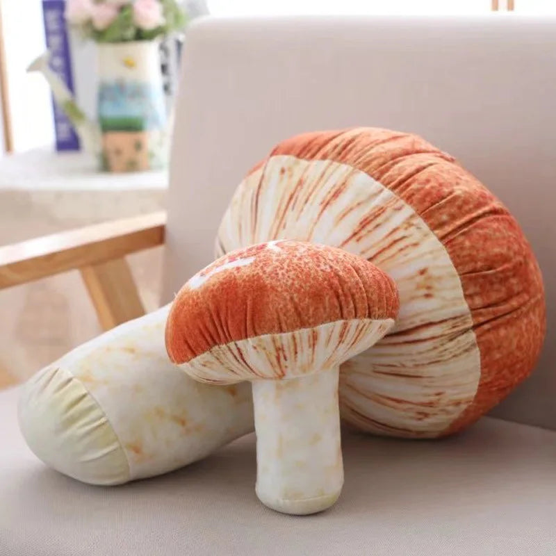 Washable Simulated Mushroom Creative Plant Pillow Cushion Plush Fruit Vegetables Food Anti-Stress Soft Girl Children Toy Gift