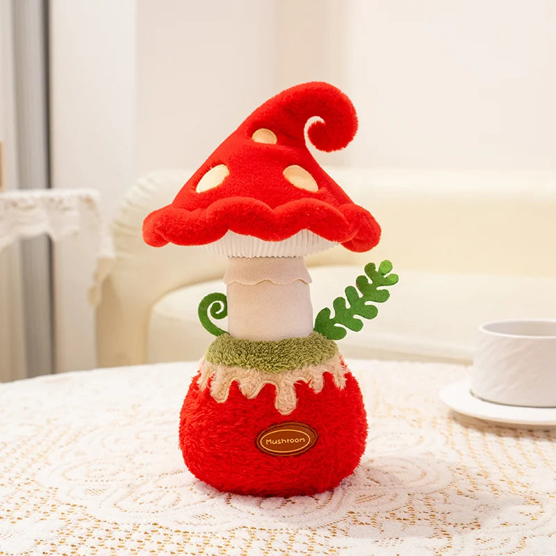 Artificial Potted Green Plants Plush Toys andelion Narcissus Mushroom Cactus Peach Blossom Cartoon Girls Boys Birthday Gift Deco